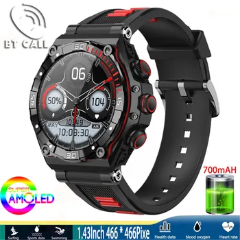 Смарт-часы Мужские 1,43 дюйма 466* 466 Bluetooth Вызов HD Разрешение AMOLED 700 мАч Большая батарея IP68 Водонепроницаемые спортивные Умные часы Мужские