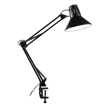 Современная американская настольная лампа E27, красочная прикроватная лампа, длинная складная настольная лампа, регулировочный зажим, рабочая лампа со штекером