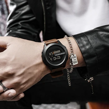 Спортивные мужские часы со светодиодной подсветкой, цифровые часы от ведущего бренда Для мужчин, многофункциональный резиновый таймер для фитнеса, Электронные мужские наручные часы