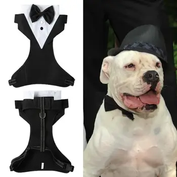 Стильный свадебный костюм для собак в стиле пэчворк, официальный свадебный наряд для собак, застежка на пряжку, мягкий смокинг для домашних животных, одежда для маленьких средних собак