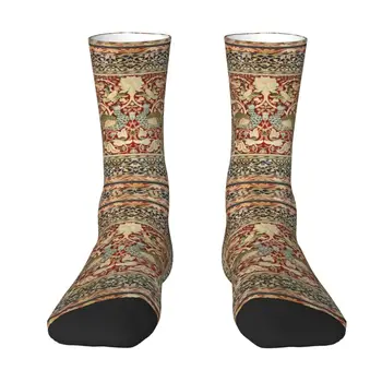 Уильям Моррис, Винтажные мужские и женские носки для экипажа, унисекс, крутые носки для платья с 3D-принтом и цветочным текстильным рисунком