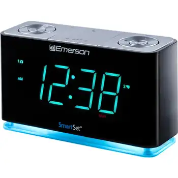 Умный радиоприемник-будильник с Bluetooth-динамиком, USB-зарядное устройство для iPhone и Android, ночник и цифровой светодиодный дисплей голубого цвета