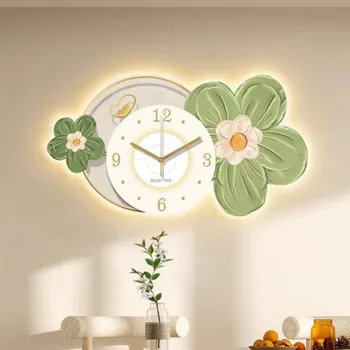 Часы в скандинавском дизайне, Настенные Модные Часы на батарейках, Большая Бесшумная Лампа для гостиной Reloj Digital Pared Home Decor