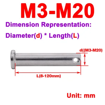 Штифт из нержавеющей стали 304 с отверстием/Комбинированный набор шплинтов M3-M20