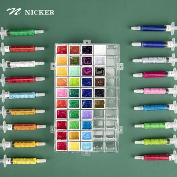 Япония Nika Miyazaki Непрозрачный акварельный пигмент, влажный субпакет, 24 цвета, Набор из 36 цветов, Иллюстрация